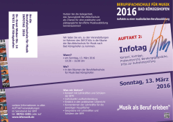 Info-Tag - Berufsfachschule für Musik Bad Königshofen