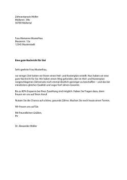 IMEX&reg; Patienten Musterschreiben HKP nachfassen