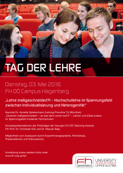 Dienstag, 03. Mai 2016 FH OÖ Campus Hagenberg