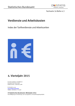Index der Tarifverdienste und Arbeitszeiten