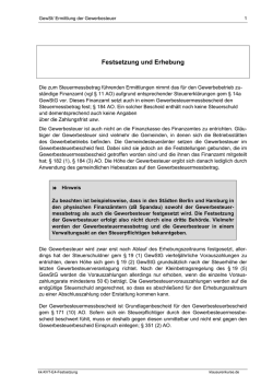 Festsetzung und Erhebung