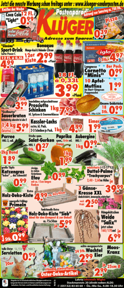Jetzt die neuste Werbung schon freitags unter : www.klueger