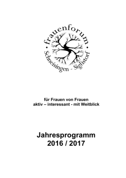 Jahresprogramm - frauenforum Schneisingen