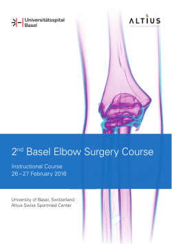 2nd Basel Elbow Surgery Course - Schweizerische Gesellschaft für