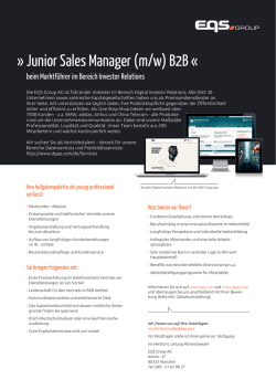 Junior Sales Manager (m/w) B2B