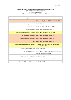 Langfristige Planung der Praktika