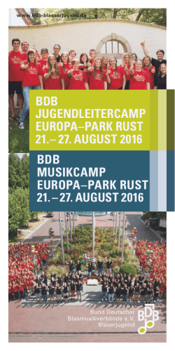 Jugendleitercamp 2016 - Bund Deutscher Blasmusikverbände