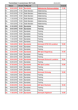 Terminliste C-Juniorinnen SG Furth