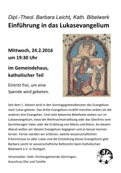 Einf&uuml;hrung in das Lukasevangelium