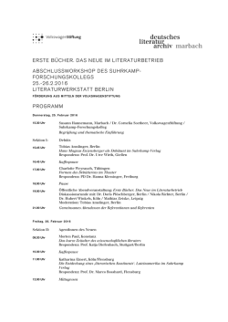 Ideengeschichte im Archiv - Suhrkamp Forschungskolleg