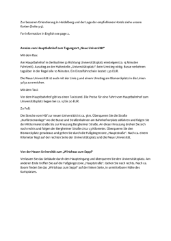 Information and maps to facilitate orientation in Heidelberg