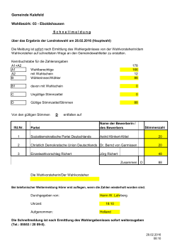 Gemeinde Kalefeld Wahlbezirk: 03