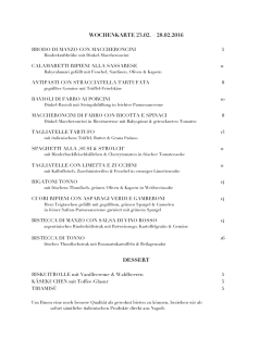 WOCHENKARTE 23.02. – 28.02.2016 DESSERT