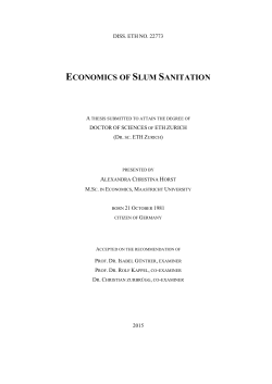 economics of slum sanitation - ETH E