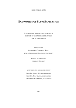 economics of slum sanitation - ETH E