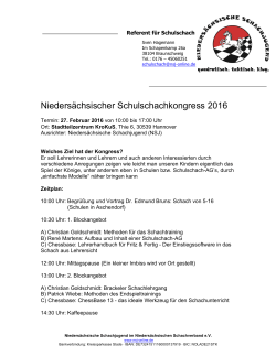Niedersächsischer Schulschachkongress 2016