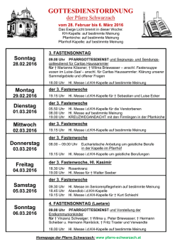 gottesdienstordnung - Pfarre Schwarzach