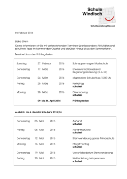 Terminliste & Info Ruetenen Quartal 3 15-16