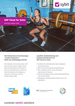 Mehrwert durch SAP Cloud for Sales