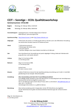CCIT – Sonstige – ECDL Qualitätsworkshop