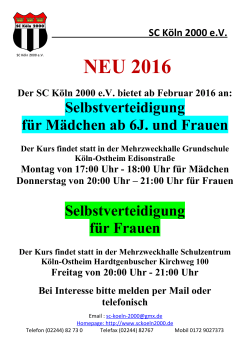 NEU 2016 - SBSV 8 Köln-Kalk