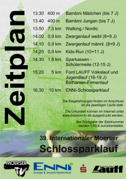 Zeitplan - Schlossparklauf