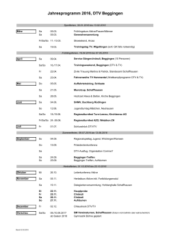 Jahresprogramm 2016, DTV Beggingen