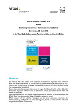 Hainaer Forensik Seminare 2016 START Beurteilung