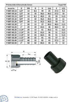 G DN DHL(a) EL(1) P-807-20.13 1/2" 13 8,5 49 25 27 - PVC