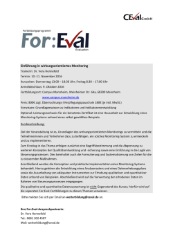 Einf&uuml;hrung in wirkungsorientiertes Monitoring