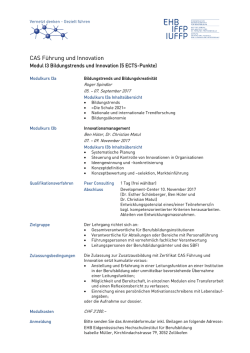 Infoblatt zum Modul I3 - EHB