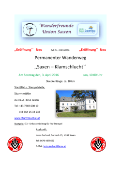 ,,Saxen – Klamschlucht``
