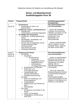 Rahmenplan Schul- und Beamtenrecht