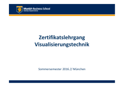 Zertifikatslehrgang Visualisierungstechnik