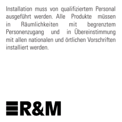 Installation muss von qualifiziertem Personal ausgef&uuml;hrt werden