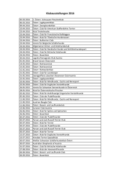 Klubausstellungen 2016