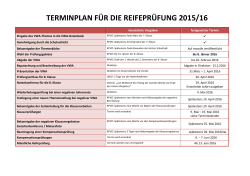 terminplan für die reifeprüfung 2015/16