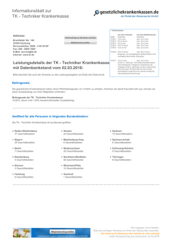 Informationsblatt zur TK - Techniker Krankenkasse