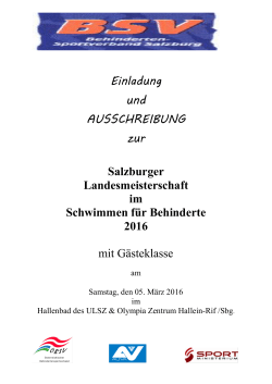 Einladung und AUSSCHREIBUNG zur Salzburger