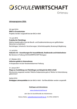 Jahresprogramm 2016