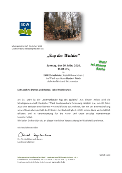 Tag des Waldes - SDW Schleswig