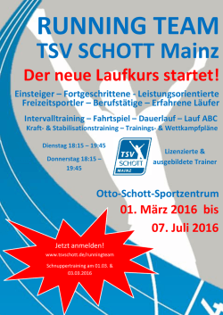 Info Flyer Running Team