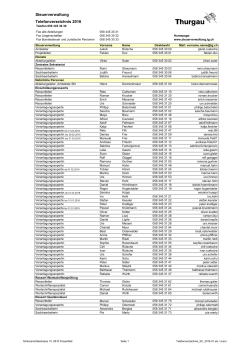 Steuerverwaltung Telefonverzeichnis 2016