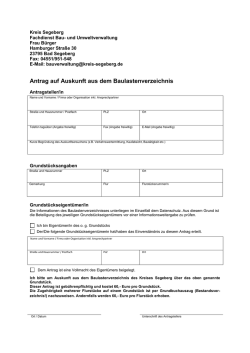 Antrag auf Auskunft aus dem Baulastenverzeichnis