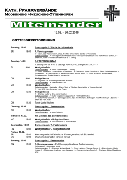 Gottesdienstordnung 13.02.