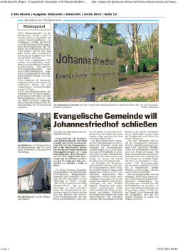 Evangelische Gemeinde will Johannesfriedhof schließen