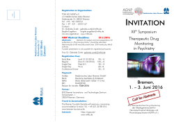 Invitation XIIth Symposium Therapeutic Drug Monitoring in Psychiatry