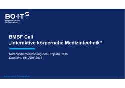 BMBF Call „Interaktive körpernahe Medizintechnik“ - BO-IT