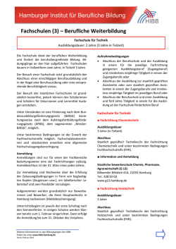 Infoblatt Fachschule f&uuml;r Technik - HIBB