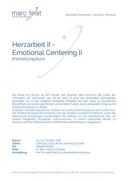 Herzarbeit II - Emotional Centering II